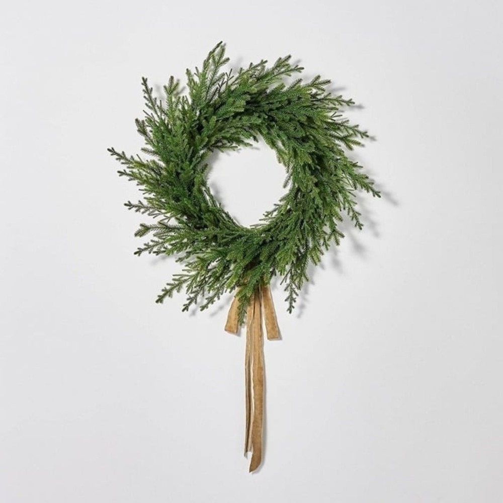 30" XL Pine‎ Wreath with Ribbon - Threshold Studio McGee, Target Christmas 2023